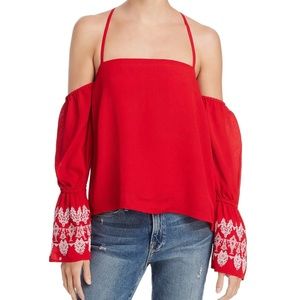 NWT Banjara Womens Off-The-Shoulder Long Bell Sleeve Blouse
